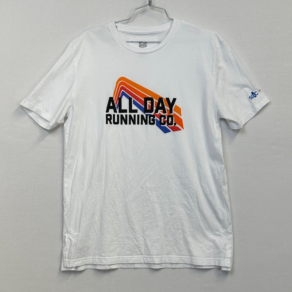 All Day Running Co Men's Graphic T-Shirt White Size L
